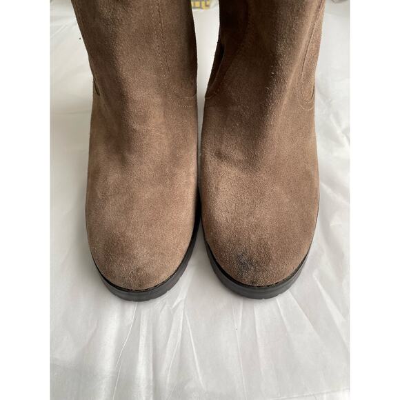 Lauren Ralph Lauren Brown Sable Sport Suede Leather Devona Tall Boot heel 9.5 - Picture 5 of 7